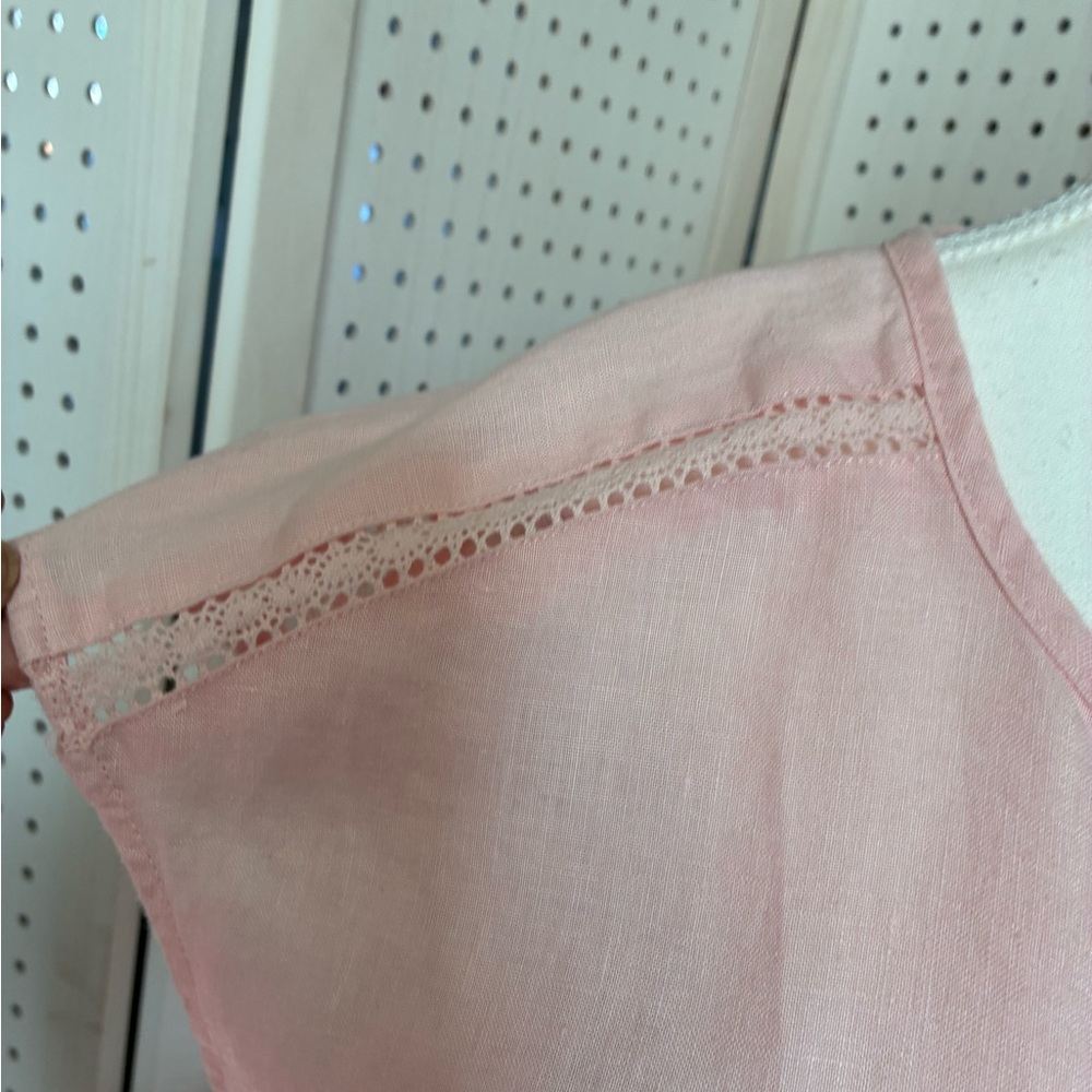Ellen Tracy Blush Pink Tie-Neck Cap Sleeve Tunic - Picture 4 of 7